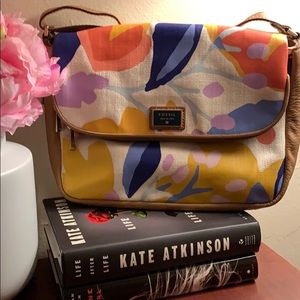 Fossil Preston Flap Bag, Large, Light Floral